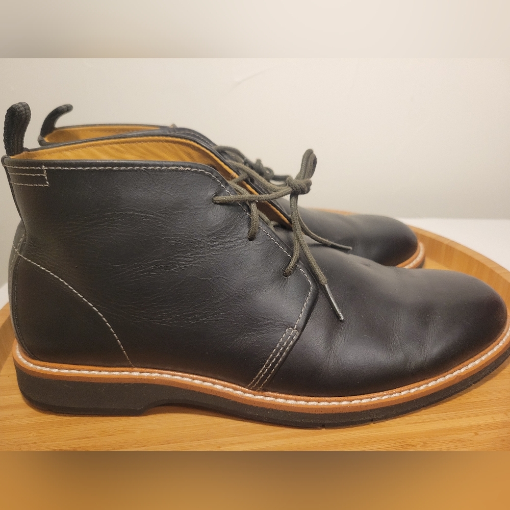 COLE HAAN MENS MORRIS BLACK LEATHER LACE UP CHUKKA BOOTS 8.5 - Picture 4 of 14